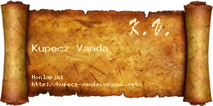 Kupecz Vanda névjegykártya